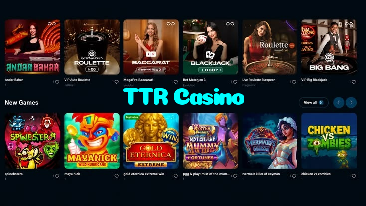 TTR Casino casino presented on mobile device in Pakistan with slots and live games